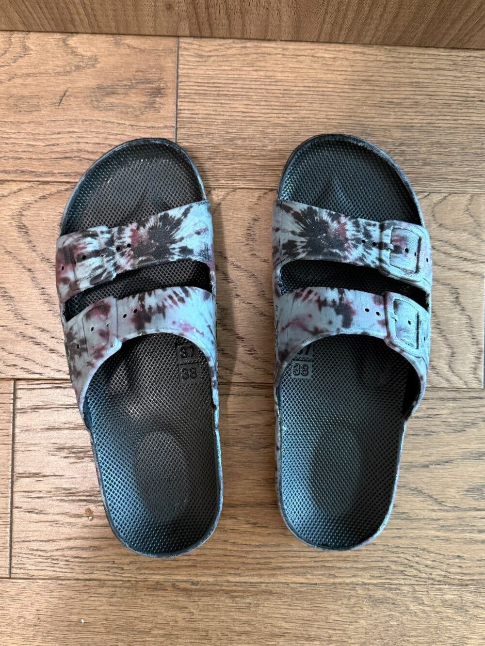 Freedom Moses Tie Dye Two Band Slides